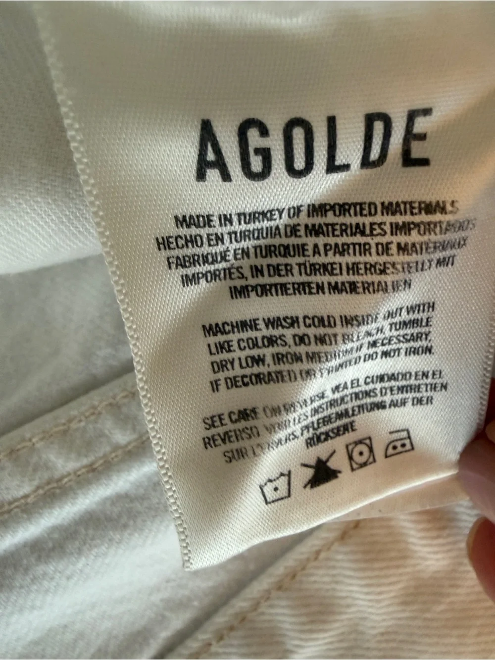AGOLDE Parker Long Vintage Cut Off Denim Short in white Size 31